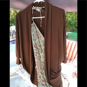 Sun Woo small oversized Caramel brown lose dolman sleeve shrug great